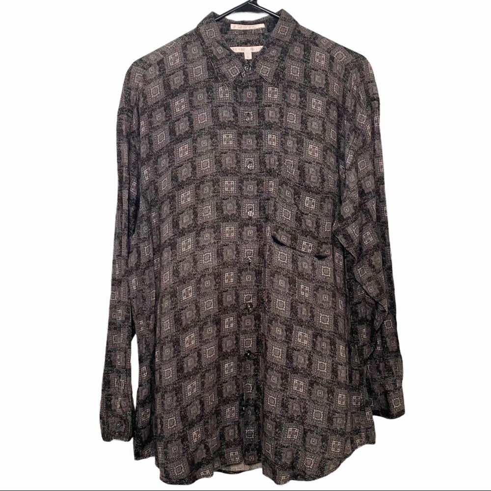 VTG Perry Ellis Charcoal Gray Long Sleeve Shirt
